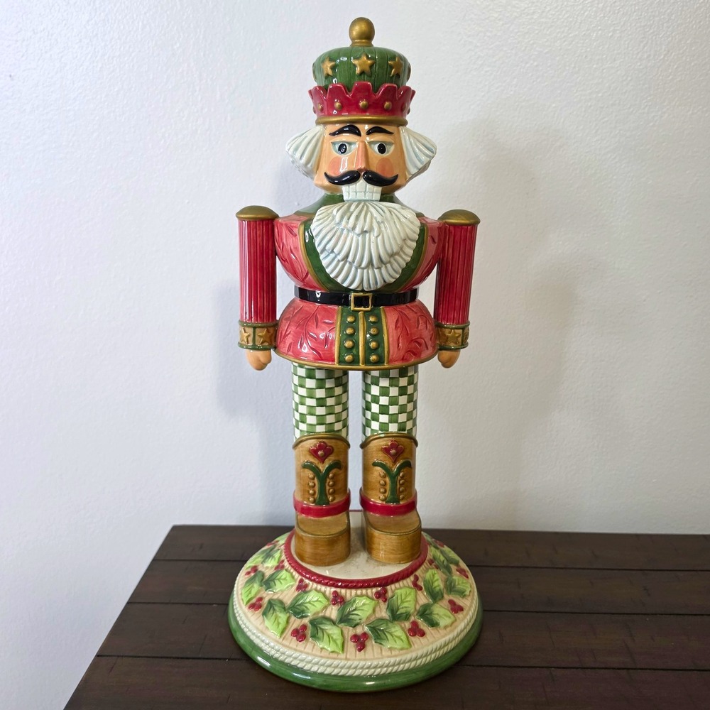 Fitz and Floyd Classics Large Standing Nutcracker Handpainted Christmas Holiday